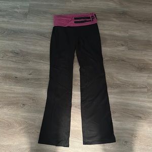Pink fold over yoga pants